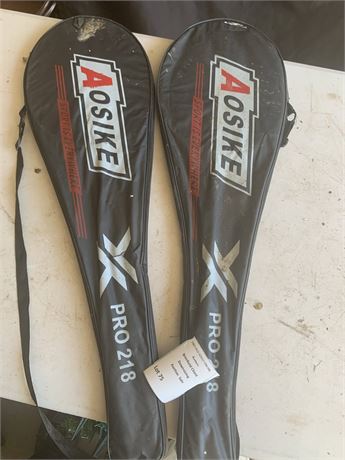 Badminton Rackets Set Aosike Pro 218 Set of 2 With Carrying Cases
