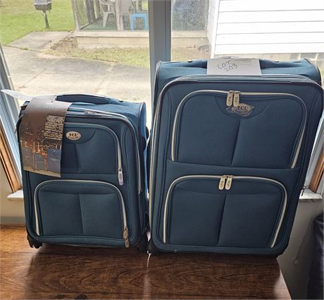 TCL Teal Luggage Set Large & Med Size Soft Cover