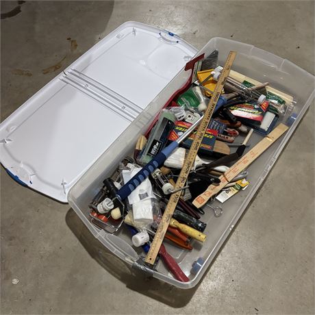 Tote Filled with Painting Supplies and Related