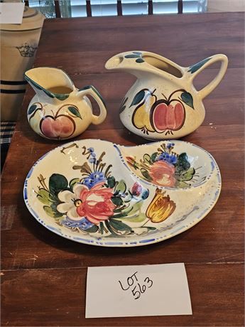 Vintage Purinton Pottery Fruit Pitchers & Italy Server