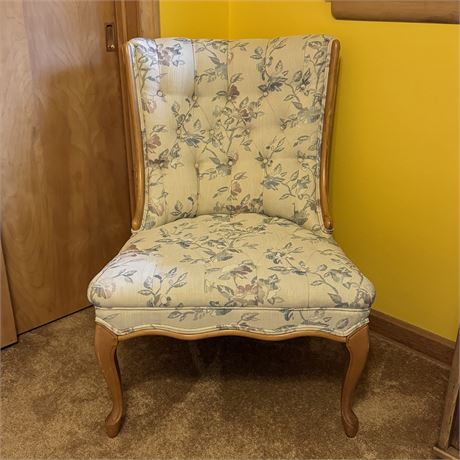 Floral Upholstered Side Chair