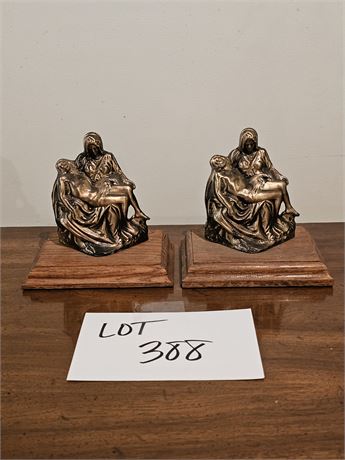 Jesus & Mary Metal Bookends