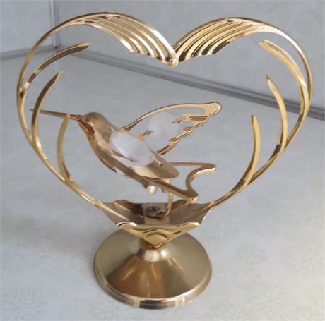 Austrian Crystal 24K Gold Plated Hummingbird Figurine