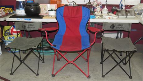 3 Folding Camp Chairs