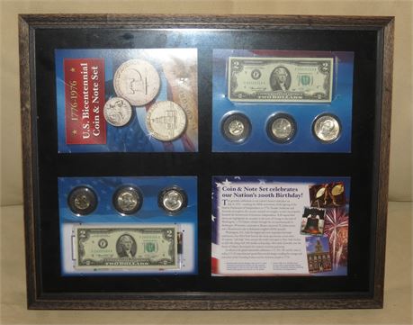 US Bicentennial Coin & Note Set