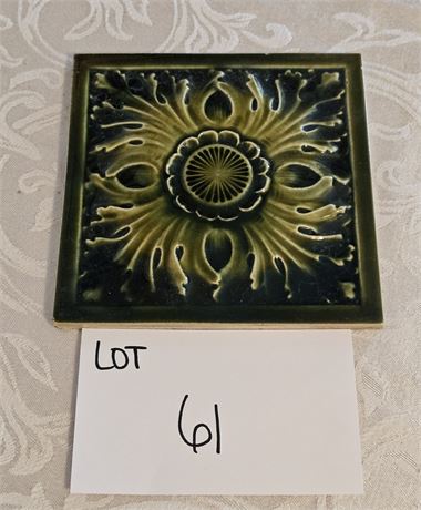 Antique 1883 J&JG Low Art Tile Works Chelsea Mass USA