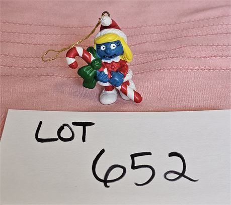 Vintage Peyo PVC Smurf Christmas Ornament - No Date