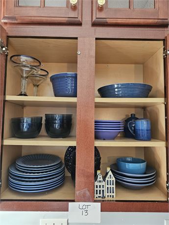 Cupboard Cleanout Libby Country Blue Plates & Saucers, Melamine Yanco Soup Bowls