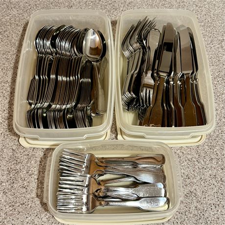 LARGE Lot Rogers Stainless Steel Flatware (Korea)