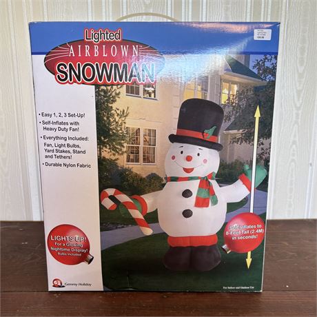 NEW Lighted Airblown Snowman - 8 Feet Tall!
