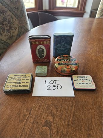 Mixed Vintage/Antique Tins – Prince Albert, Phillips, Ex-Lax, and More
