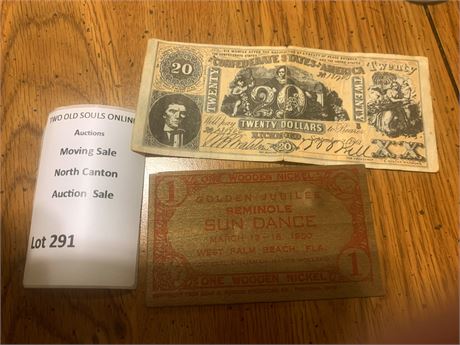 Topps Confederate 20 Dollar Bill & Golden Jubilee Seminal Sundance 1950
