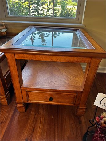 Beveled Glass Top Side table