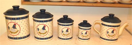 Country Hen Canisters, Teapot