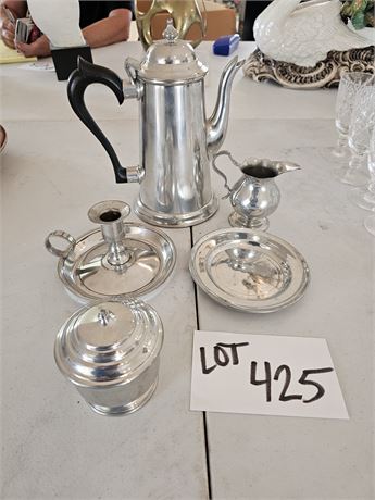 Williamsburg Pewter Tray / Stieff Pewter Teapot & More