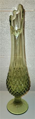 Green Swung Art Glass Vase