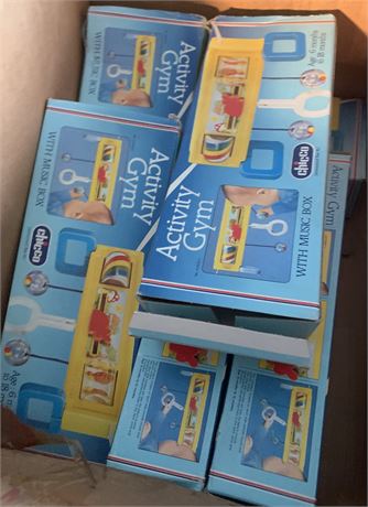 Vintage Chicco Baby Play Activity Gym Music Box Toy Lot/Original Boxes