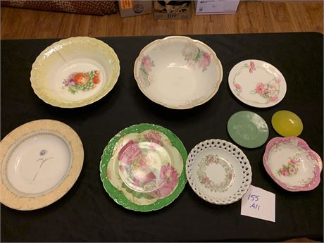 China Bowl Lot Happy Birthday Avon 1988 & Other Fruit & Floral Decorated Plates