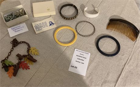 Bracelets, Rosary & Hair Comb Lot