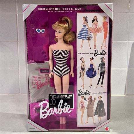 1993 35th Anniversary Barbie, Original 1959 Barbie Doll & Package Reproduction