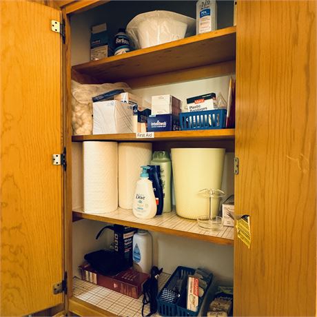 Bathroom Storage Cabinet Cleanout (Top 4 Shelves)