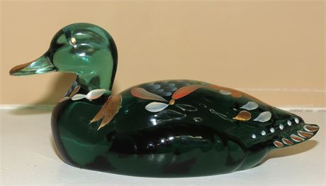 Fenton Hand Painted & Signed Duck
