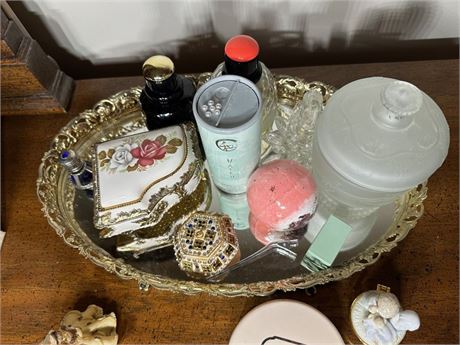 Vintage Perfumes and Tray