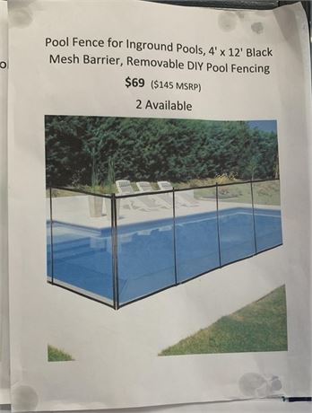 DIY Removable Black Mesh Pool Fence Barrier