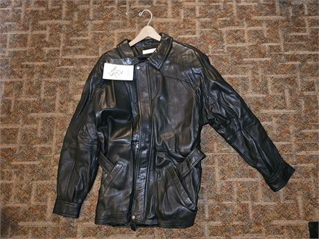 Andrew Marc Black Leather Coat