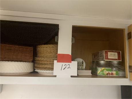 Cupboard Cleanout - Coasters, Wicker Plate Holders, Mason Jars & More