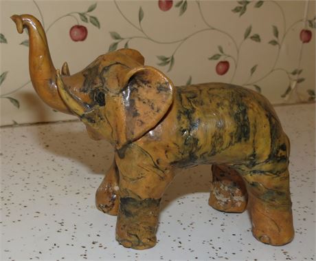 Vintage Crushed Oyster Shell Elephant Figurine