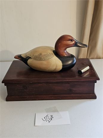 Vintage Hand Carved Duck Decoy Storage Box