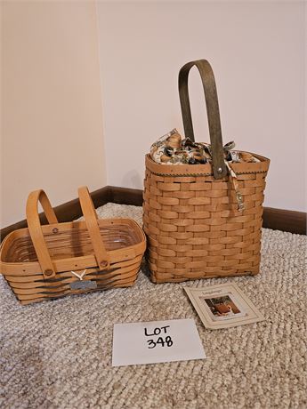 Longaberger 2003 Autumn Tote Basket & 1999 Homestead Basket