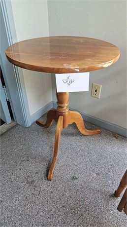 Three Footed Wood Side Table