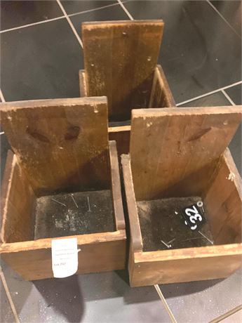 Antique Wood Boxes (Used for Menu Storage) - Lot of 3