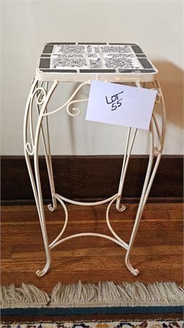 Metal & Tile Top Plant Stand