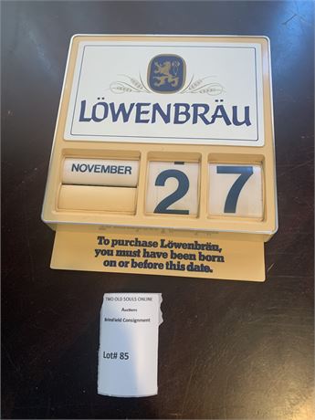 Vintage Lowenbrau Collectible Advertising Beer Sign From 1983