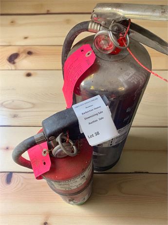 Fire Extinguisher Lot of 2 - Small & Large