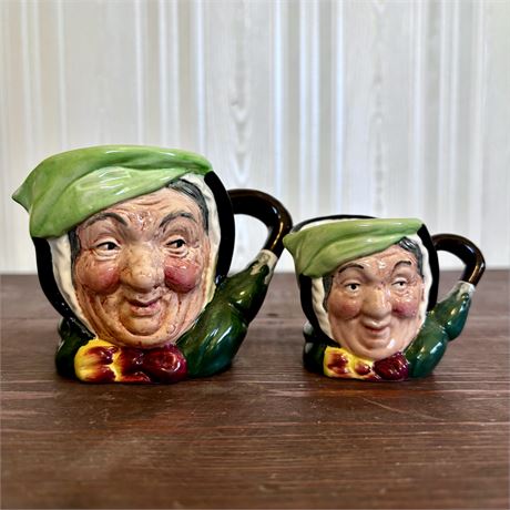 Royal Doulton Sairey Gamp Small & Mini Character Jugs D5451/D6045 England