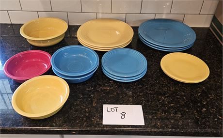 Mixed Fiesta Dinnerware Plates, Bowls & More