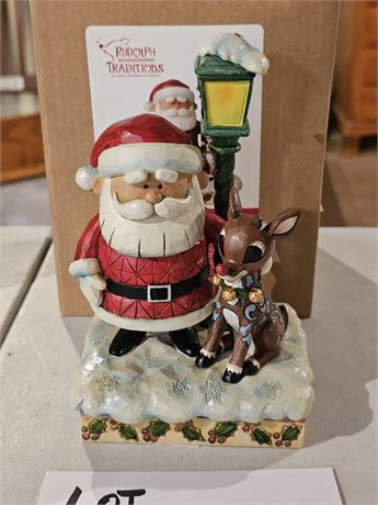 Jim Shore Rudolph with Santa Traditions Figurine