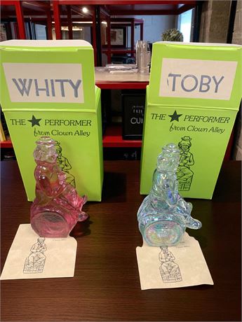 Mosser Glass Clown Set of 2 WHITY & TOBY From The Performer From Clown Alley