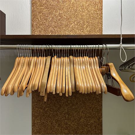 Collection of Vintage Wooden Hangers