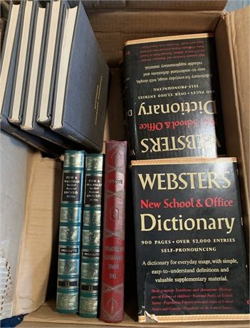 Book Lot - Websters Dictionary, Chemistry, Funk & Wagnalls Encyclopedia & More