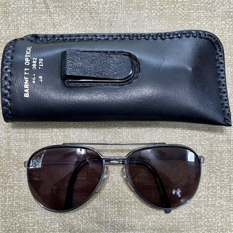 Vintage Terri Brogan Germany Prescription Aviator Sunglasses w/ Case