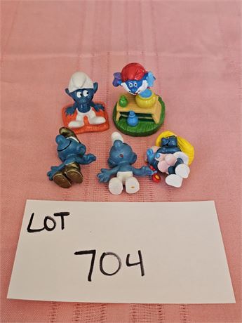 Original Vintage PVC Schleich Peyo Mixed Figurines Lot - 1980's Dates, Sizes