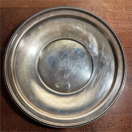 Sterling Silver Plate with Monogram - 264.6 Grams