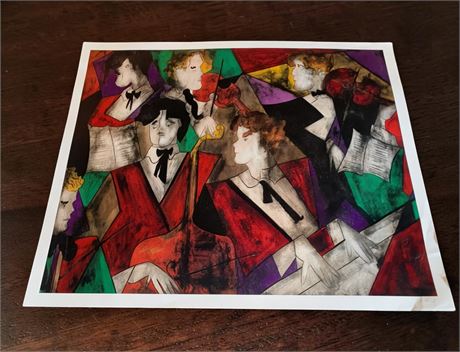 Grand Orchestra Seriolithograph Art Print by French Artist Linda Le Kinff