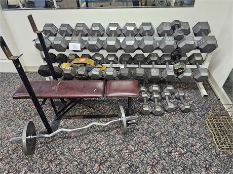 Dumbbells', Stand, Weights, Bench Press & Some Free-weight's