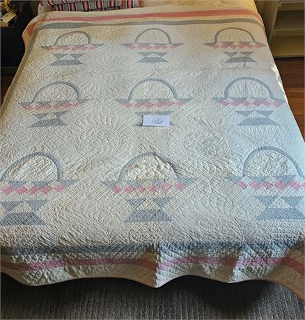 Full Size Handmade Basket Quilt